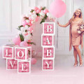 Baby Shower Balloons Supply DIY AZ Letter Balloons Board Transparent Name Name Box First 1st Birthday Party Decor Balloons Macaron Balloons